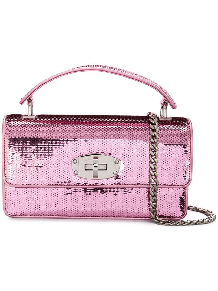 Miu Miu Sequin Clutch - Pink & Purple