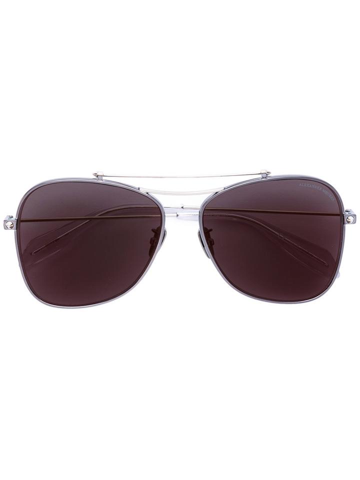 Alexander Mcqueen - Aviator Sunglasses - Women - Acetate - One Size, Grey, Acetate