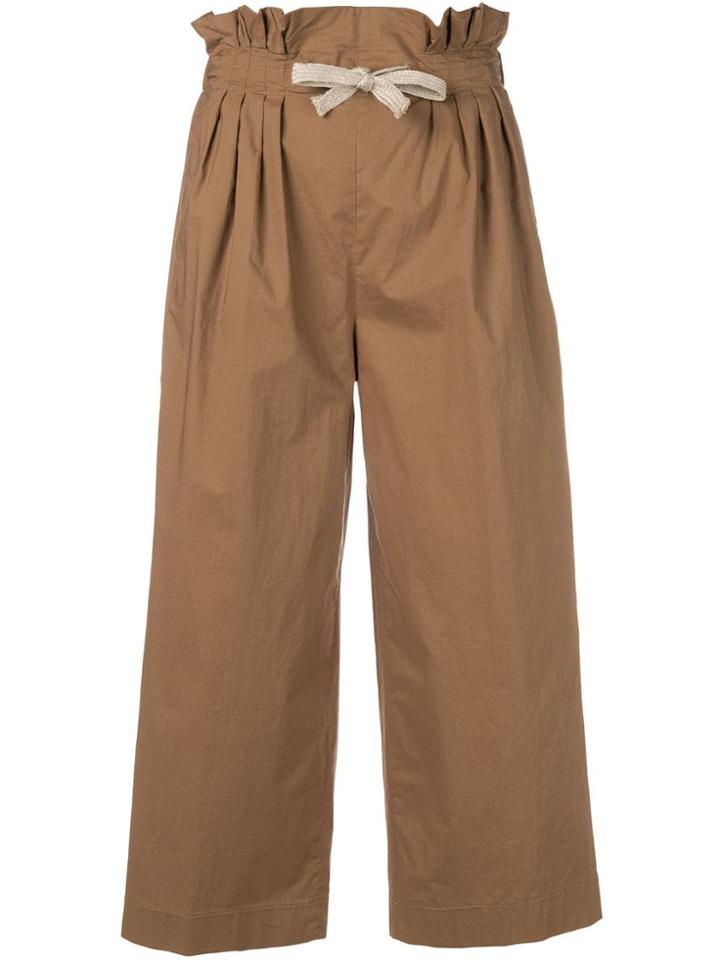 Dondup Cropped Paperbag Trousers - Brown