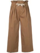 Dondup Cropped Paperbag Trousers - Brown