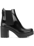Prada Platform Chelsea Boots - Black