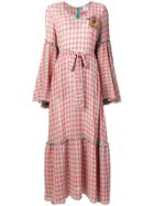 Ultràchic Grid Pattern Long Dress - Pink
