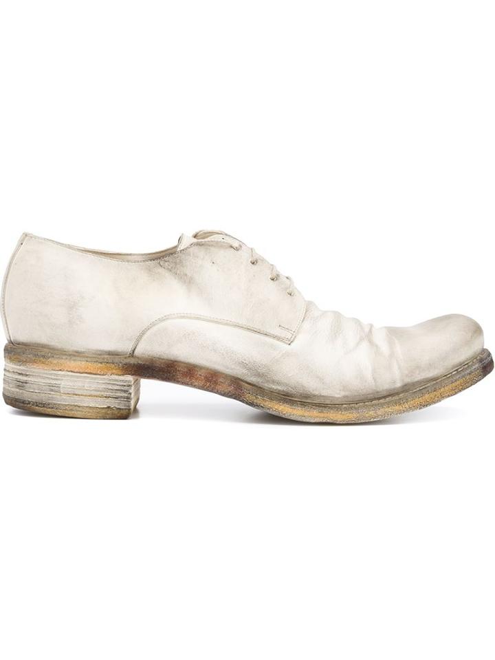 A Diciannoveventitre Distressed Lace-up Shoes, Men's, Size: 41, White, Leather
