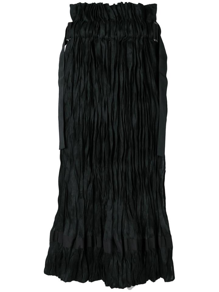 Sacai Textured Midi Skirt - Black