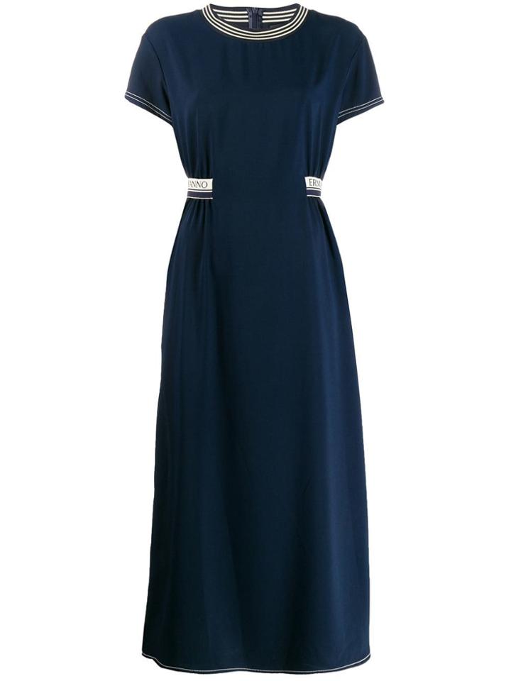 Ermanno Scervino Short-sleeved Midi Dress - Blue