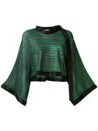 Sonia Rykiel - Flared Sleeve Blouse - Women - Silk/viscose - M, Green, Silk/viscose