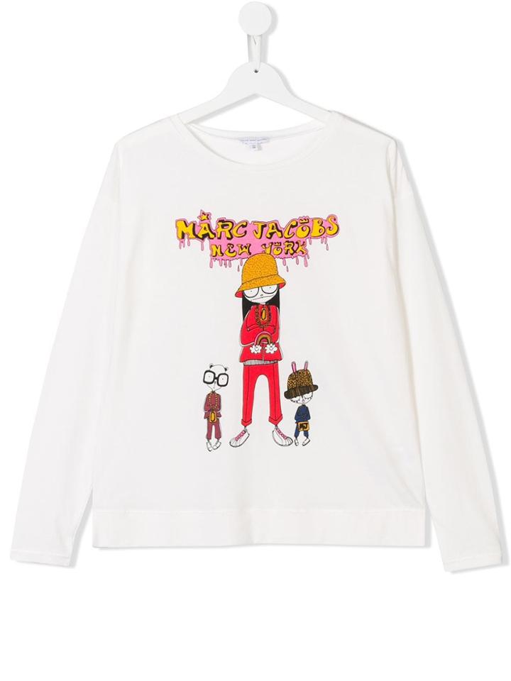 Little Marc Jacobs Teen Miss Marc Print T-shirt - White