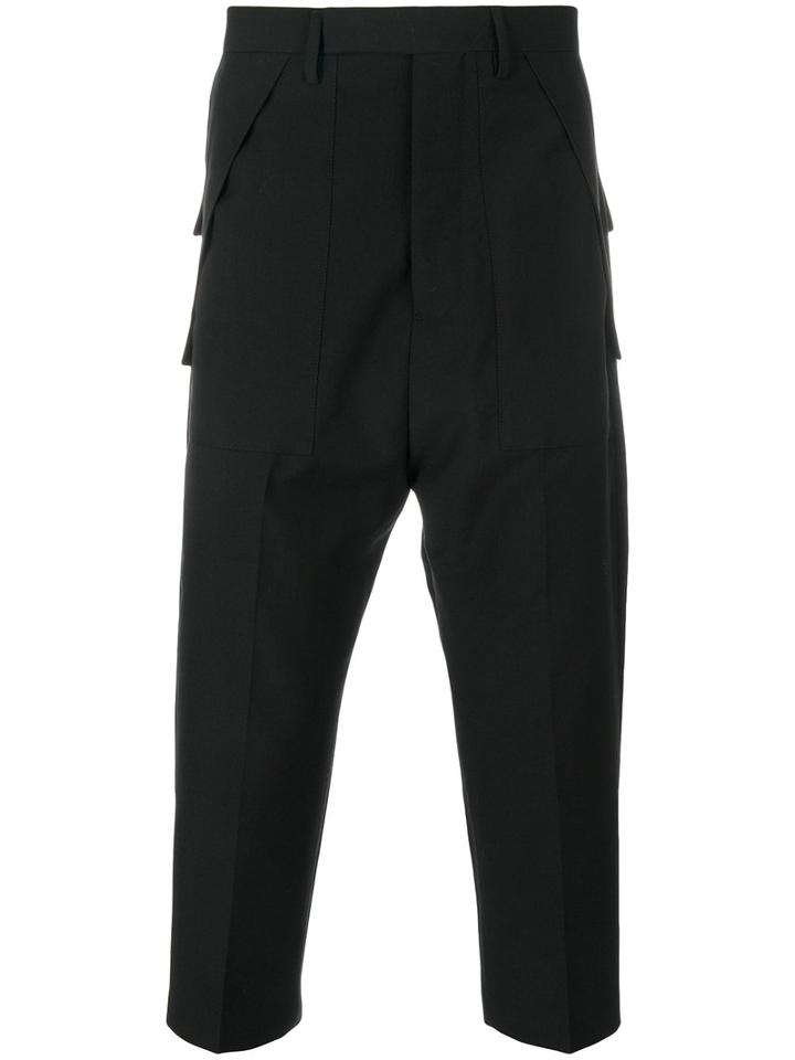 Rick Owens - Tailor Style Drop Crotch Cargo Pants - Men - Cupro/virgin Wool - 52, Black, Cupro/virgin Wool
