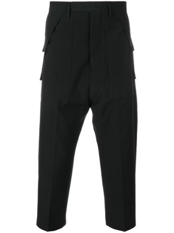 Rick Owens - Tailor Style Drop Crotch Cargo Pants - Men - Cupro/virgin Wool - 52, Black, Cupro/virgin Wool