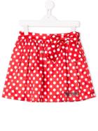 Moschino Kids Teen Polka Dots Gathered Skirt