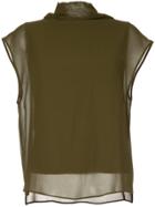 Jean Paul Knott High Neck Layered Top - Green