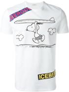 Iceberg Snoopy Print T-shirt, Men's, Size: M, White, Cotton/spandex/elastane