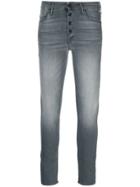 Mother Buttoned Skinny-fit Jeans - Grey