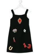 Dolce & Gabbana Kids - Appliqué Party Dress - Kids - Spandex/elastane/acetate/viscose - 8 Yrs, Black