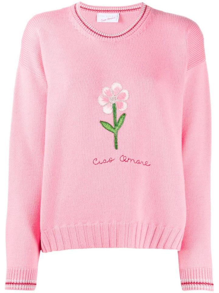 Giada Benincasa Embroidered Flower Jumper - Pink