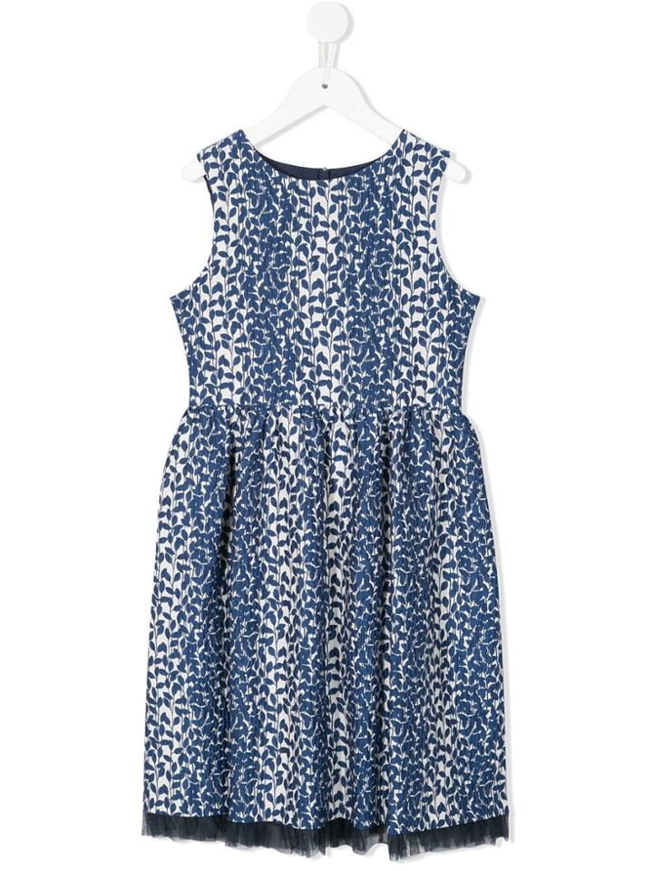 Charabia Sleeveless Leopard Print Dress - Blue