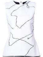Derek Lam Abstract Print Sleeveless Top, Women's, Size: Medium, White, Polyester/viscose