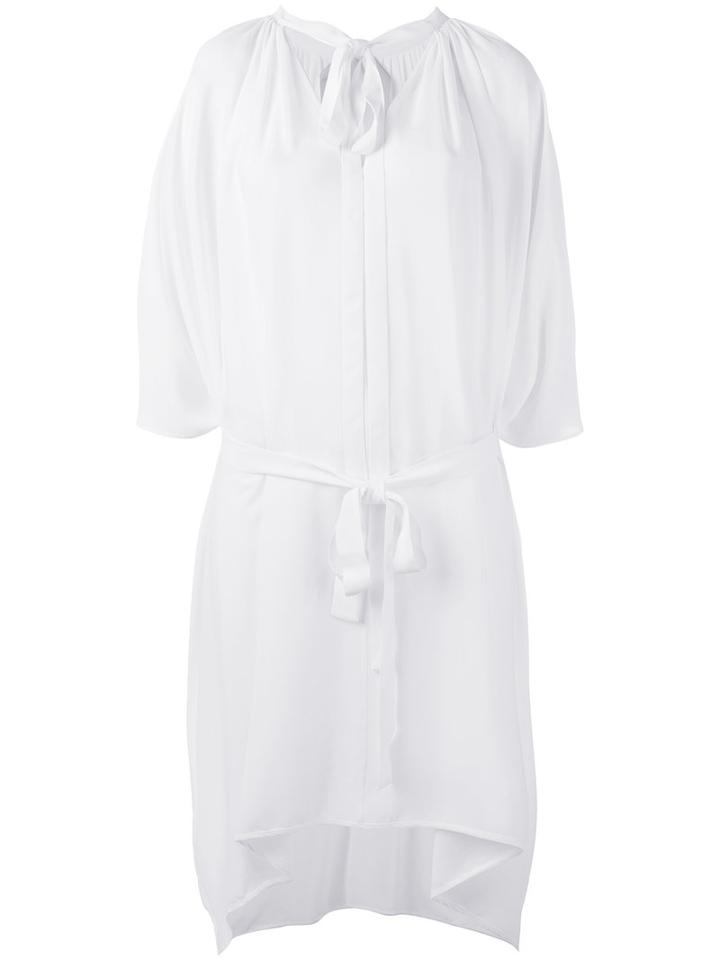 No21 Tie Neck Dress, Women's, Size: 40, White, Acetate/silk
