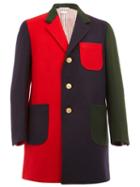 Thom Browne Contrast Side Single Breasted Coat