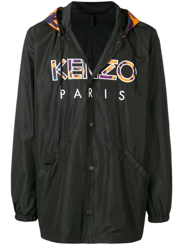 Kenzo Logo Hooded Parka - Black