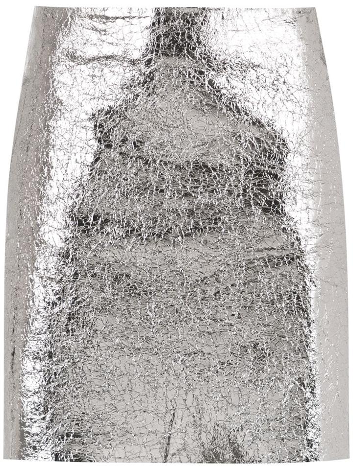 Egrey Metallic Leather Skirt