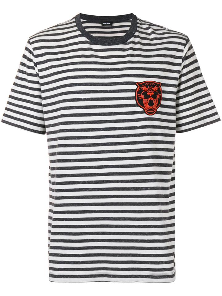 Diesel Striped Patch T-shirt - Grey