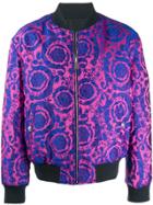 Versace Technicolour Baroque Embroidered Bomber Jacket - Pink