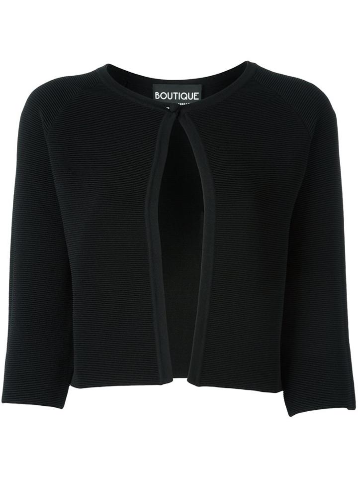 Boutique Moschino Cropped Cardigan, Women's, Size: 44, Black, Rayon/polyamide