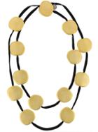 Round Pendants Long Necklace, Women's, Metallic, Maria Calderara