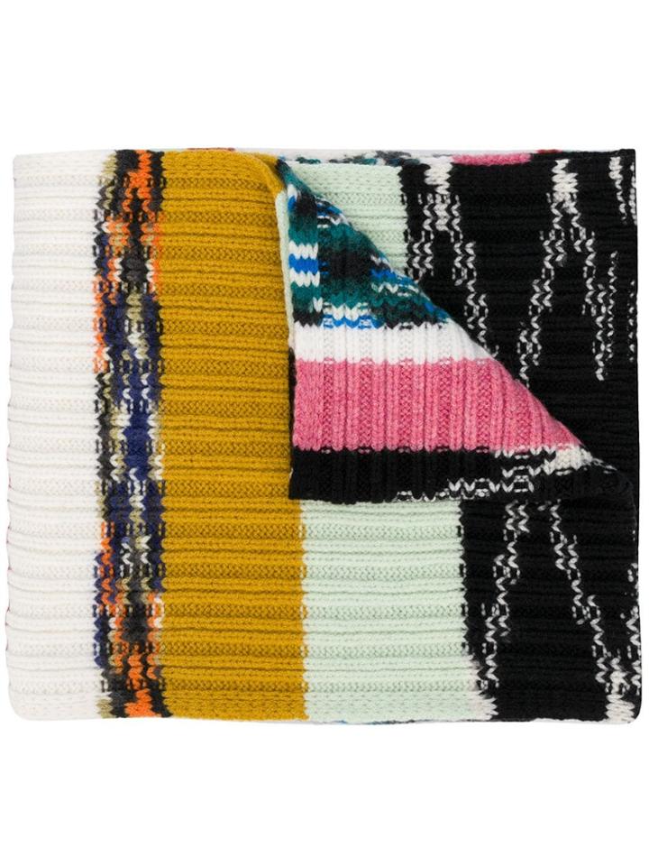 Missoni Patterned Knit Scarf - White