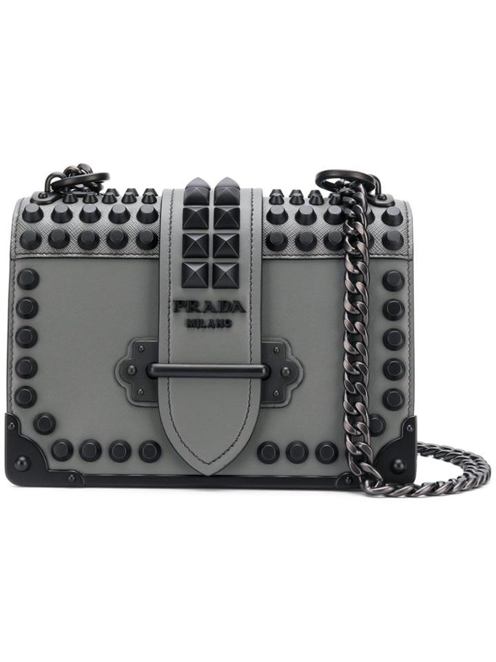 Prada Prada Cahier Shoulder Bag - Grey