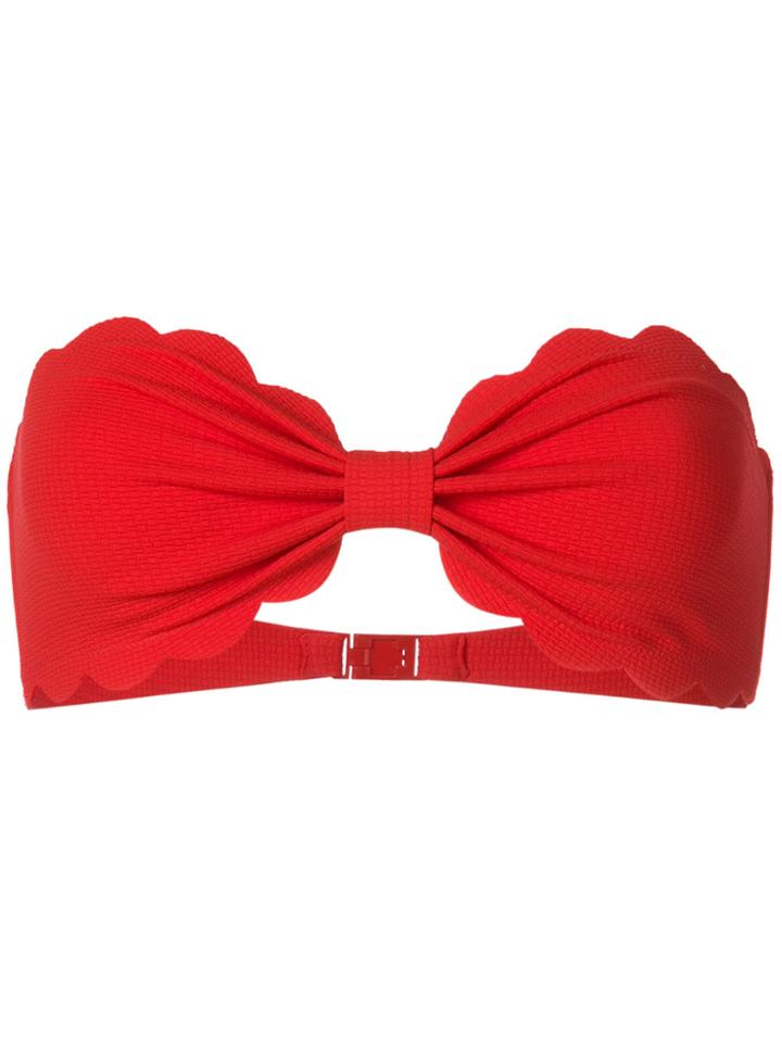 Marysia Strapless Scalloped Trim Bikini Top - Red