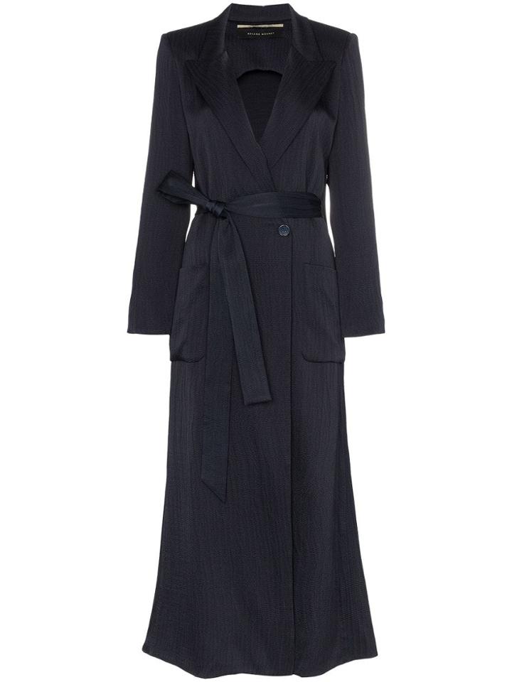Roland Mouret Heathcoat Hammered Silk Coat - Blue