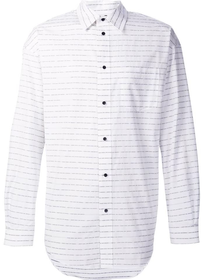 Alexander Wang Striped Shirt, Men's, Size: 52, White, Cotton