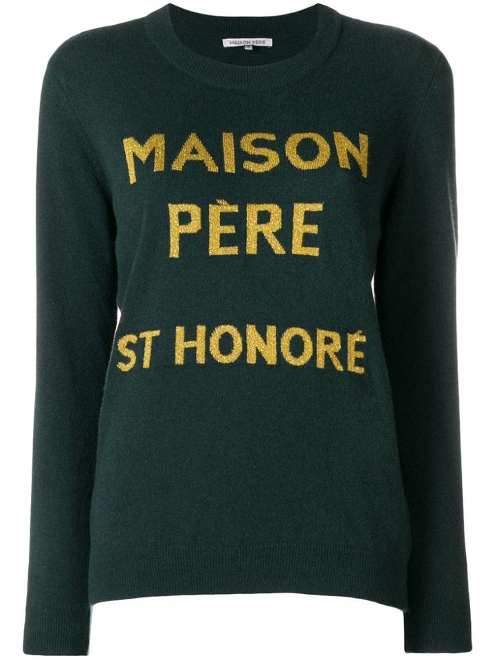 Maison Père Logo Knit Sweater - Green