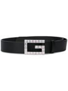 Gucci Crystal Embellished Belt - Black