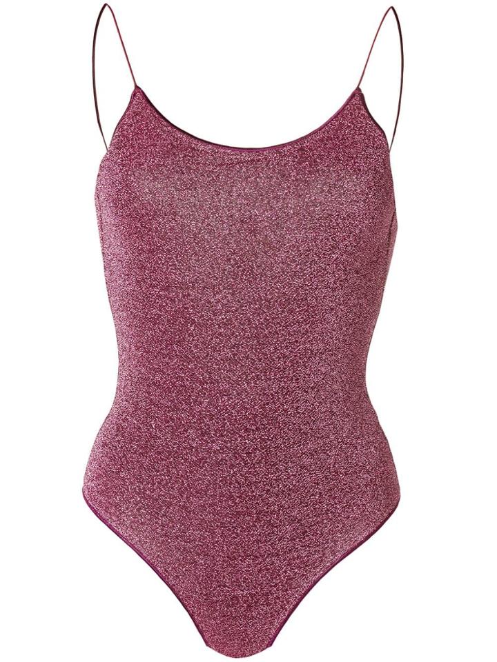 Oseree Metallic Thread Swimsuit - Pink