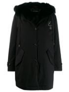 Ermanno Scervino Trimmed Mid-length Coat - Black
