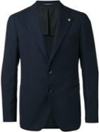 Tagliatore Two-button Blazer, Men's, Size: 48, Blue, Virgin Wool/cupro