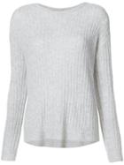 Nili Lotan - Knitted Top - Women - Cashmere - L, Grey, Cashmere