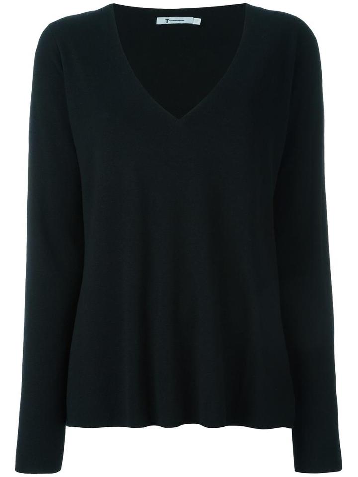 T By Alexander Wang Fine Knit Jumper, Women's, Size: Small, Black, Silk/nylon/viscose/wool