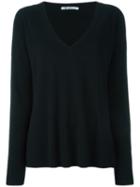 T By Alexander Wang Fine Knit Jumper, Women's, Size: Small, Black, Silk/nylon/viscose/wool