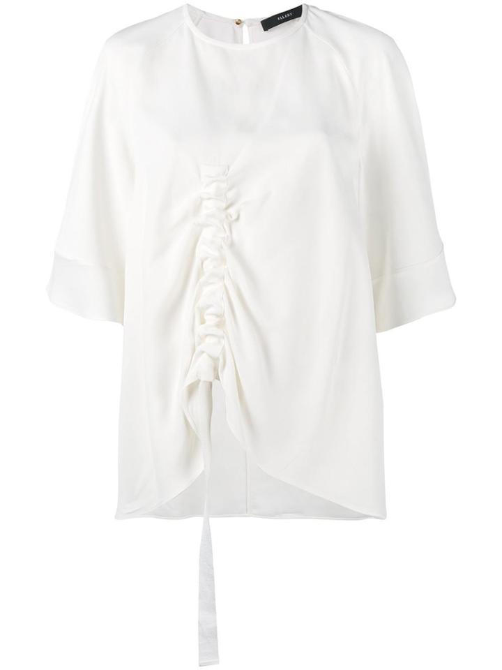 Ellery Ruffled Detail Shortsleeved T-shirt - White