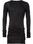 Rick Owens Long Sleeve T-shirt, Men's, Size: Xs, Black, Cotton
