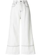 Msgm Cropped Flare Jeans - White