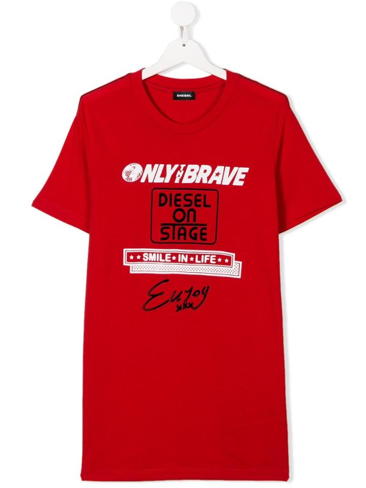 Diesel Kids Teen Only The Brave T-shirt - Red