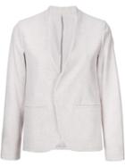 H Beauty & Youth. Collarless Blazer, Women's, Size: Medium, Nude/neutrals, Cotton/nylon/cupro/wool