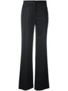 Salvatore Ferragamo Pinstripe Boot-cut Trousers, Women's, Size: 44, Grey, Spandex/elastane/cashmere/virgin Wool