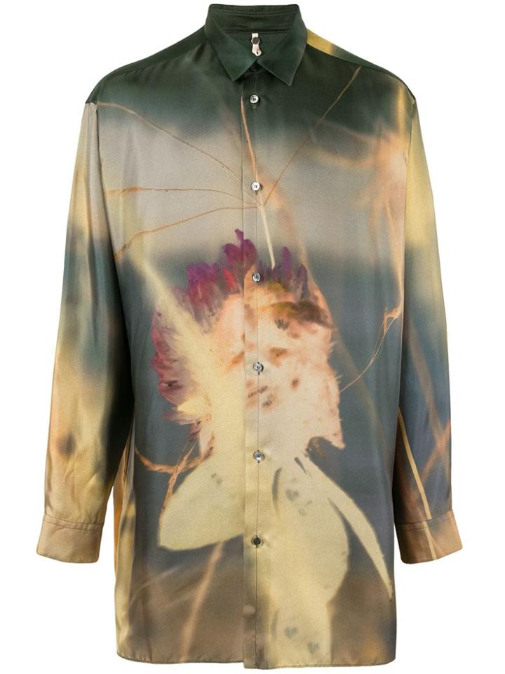 Oamc Long Photographic Print Shirt - Green