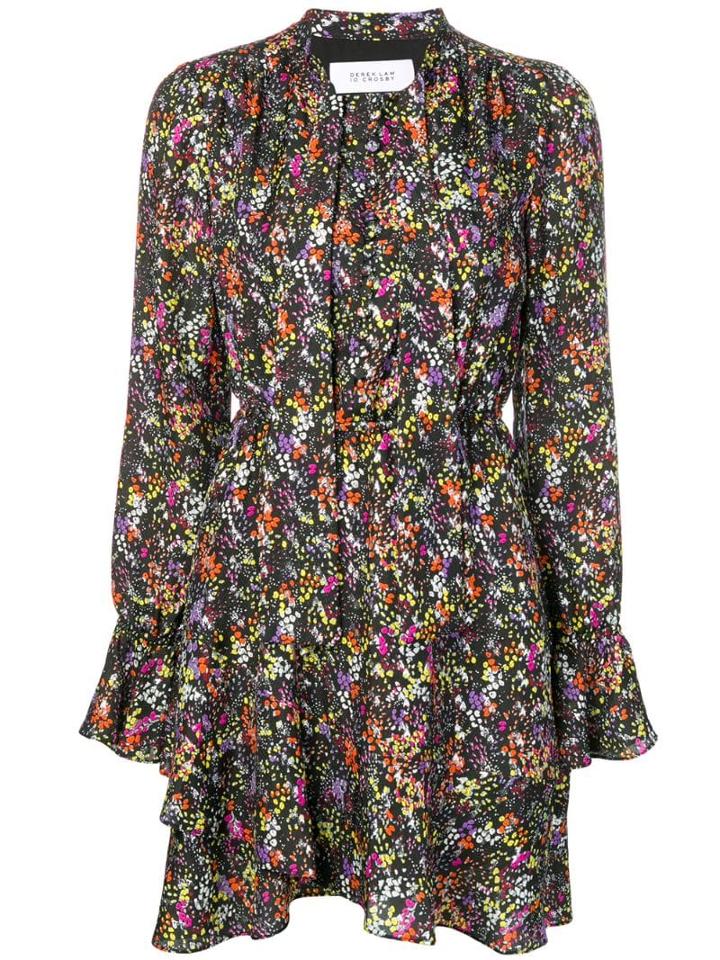 Derek Lam 10 Crosby Long-sleeved Floral Dress - Black
